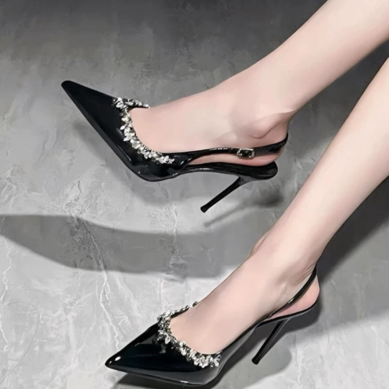 Special-interest Design Rhinestone Trim High Heels For Women