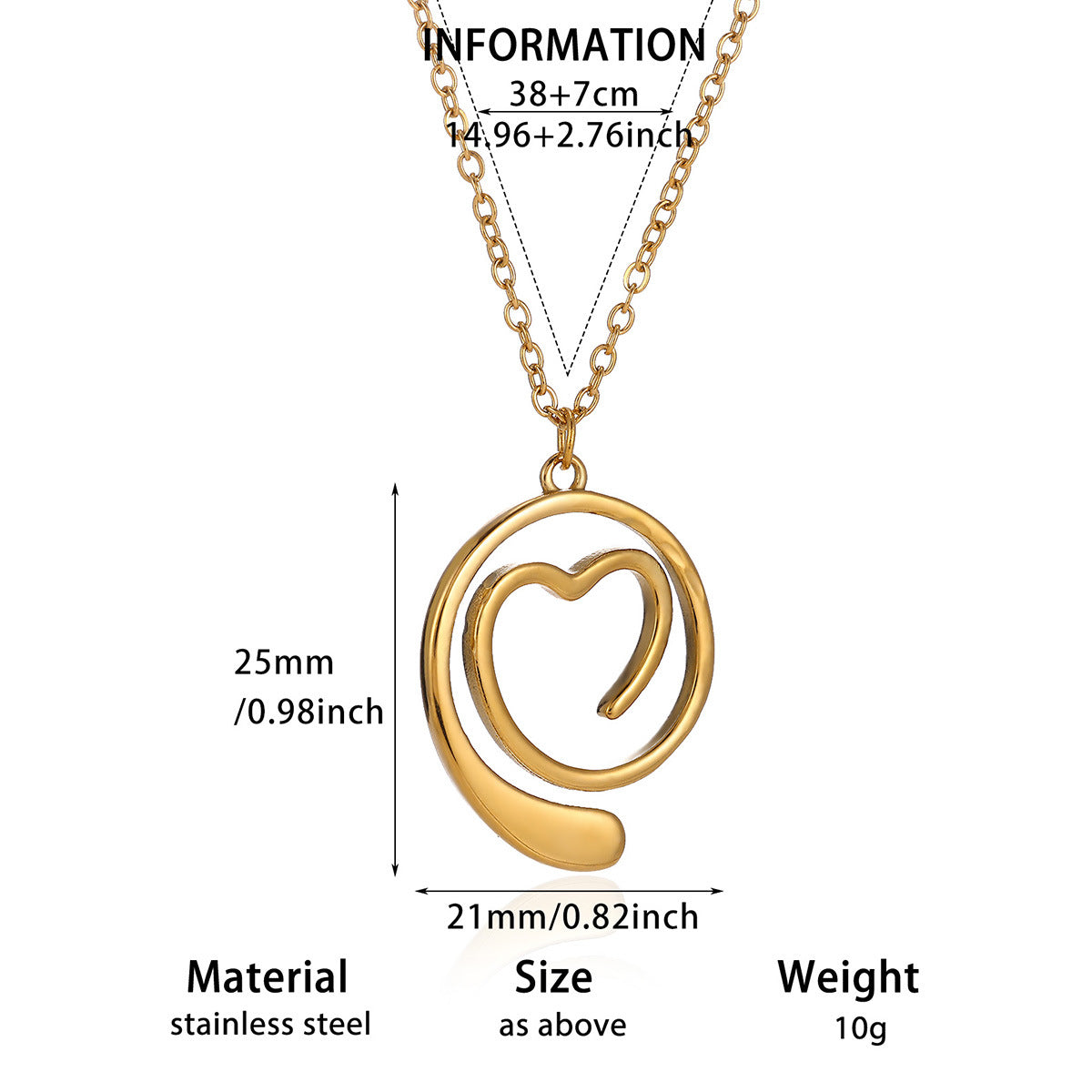 Geometric Heart-Shaped Droplet Minimalist Necklace For Women