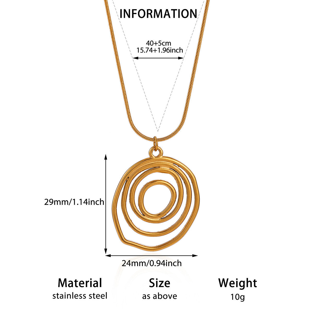 Geometric Heart-Shaped Droplet Minimalist Necklace For Women