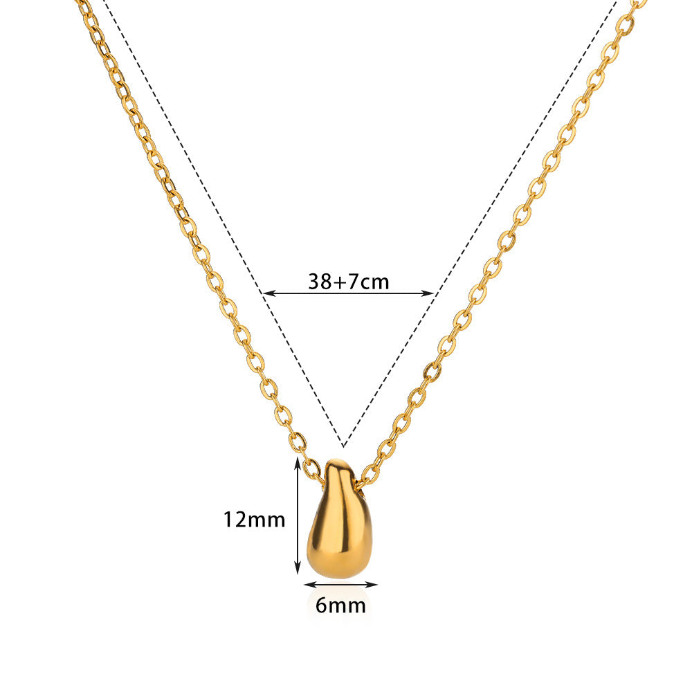 Geometric Heart-Shaped Droplet Minimalist Necklace For Women